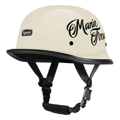 Motosiklet kaskı (dəbilqə): Retro Lightweight Summer Breathable Sunshade - off-white-print-decal-3c-certification-one-size-fits-all-for-men-and-women-head-circumference-54-60cm