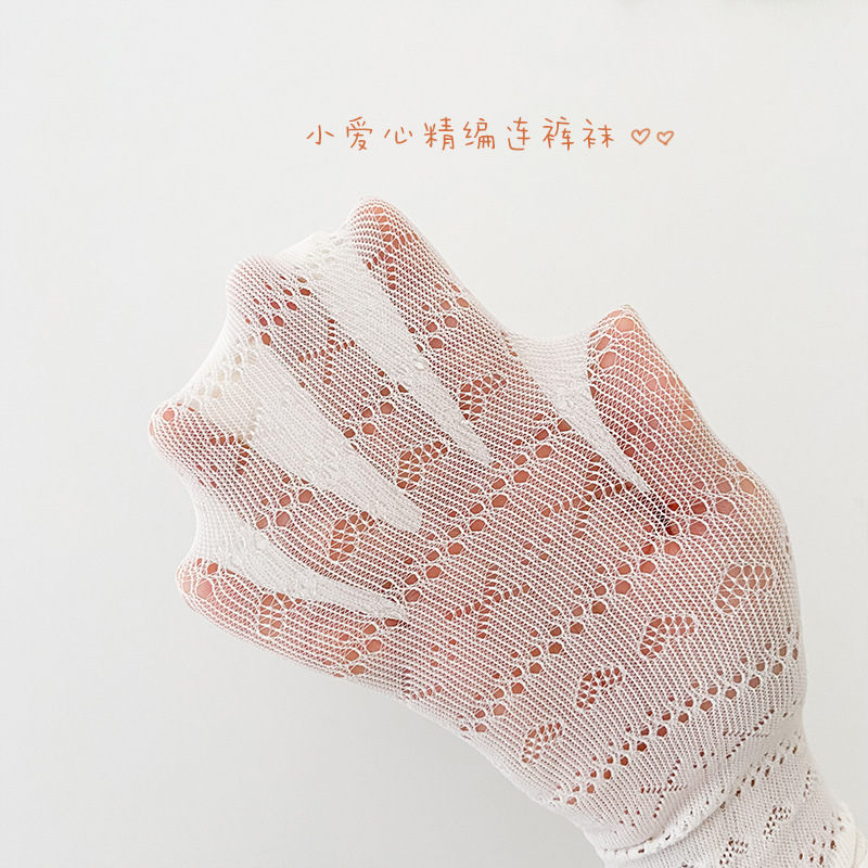 1151 Children's Socks Wholesale 2024 Summer Thin Little Love Fine Knitted Pantyhose Mesh Children's Pantyhose Women