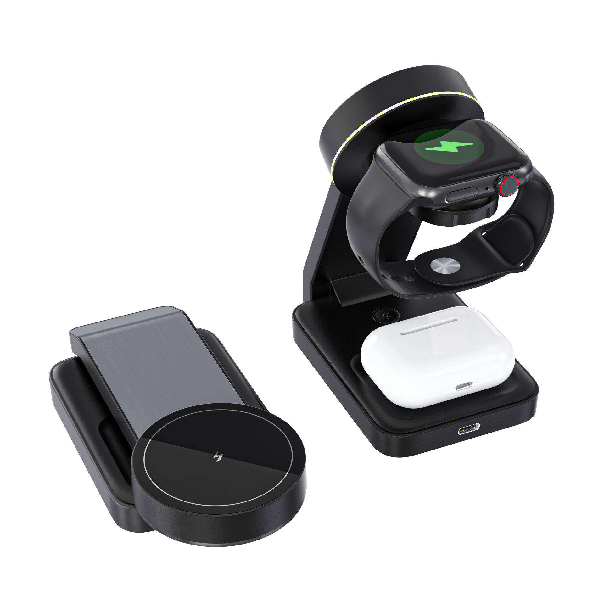 Qi2 nuevo cargador inalámbrico tres en uno magnético plegable transfronterizo, adecuado para carga inalámbrica de soporte de teléfono móvil de Apple