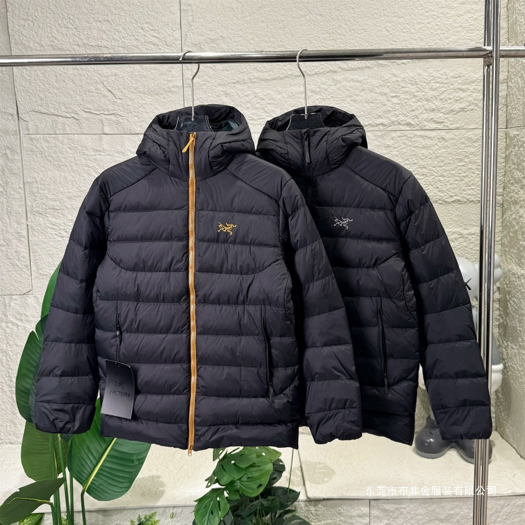 鸟加冬季新款黑金配色排骨棉服连帽户外外套黑金拼色黑色有吊牌无