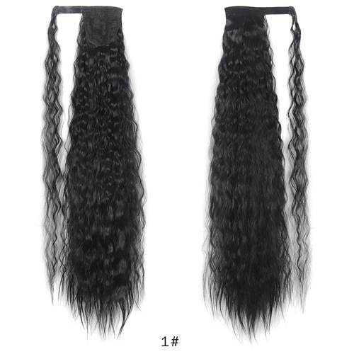 85cm Velcro corn perm ponytail, extended corn perm ponytail, foreign trade curly ponytail