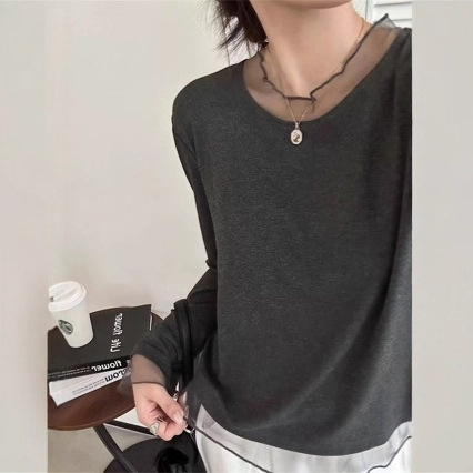 冬季新款花边羊绒打底衫220