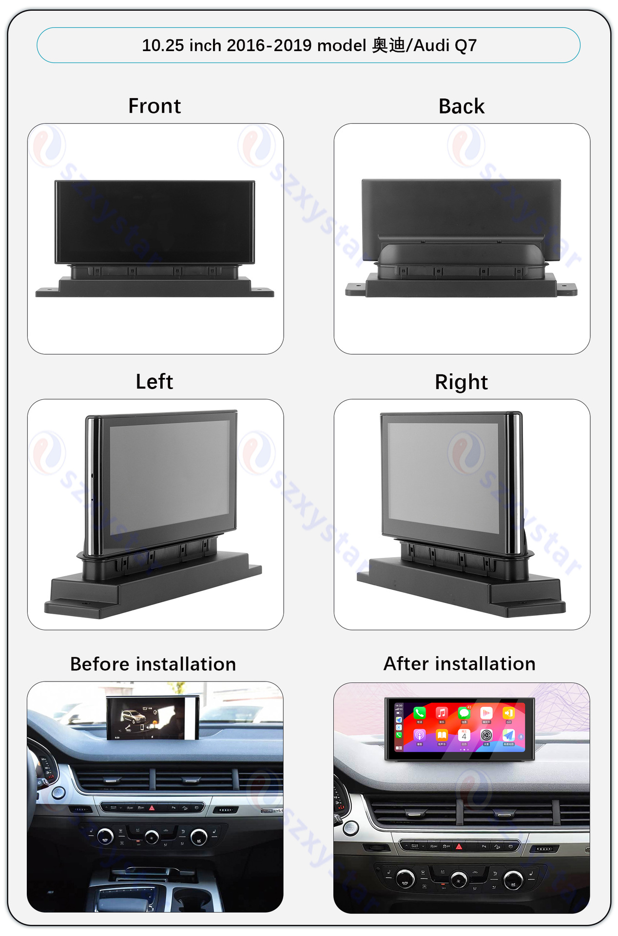 Suitable for 10.25-Inch 16-19 Audi Q7 Special Android Large-Screen Carplay Navigation 360 Panoramic All-In-One Machine