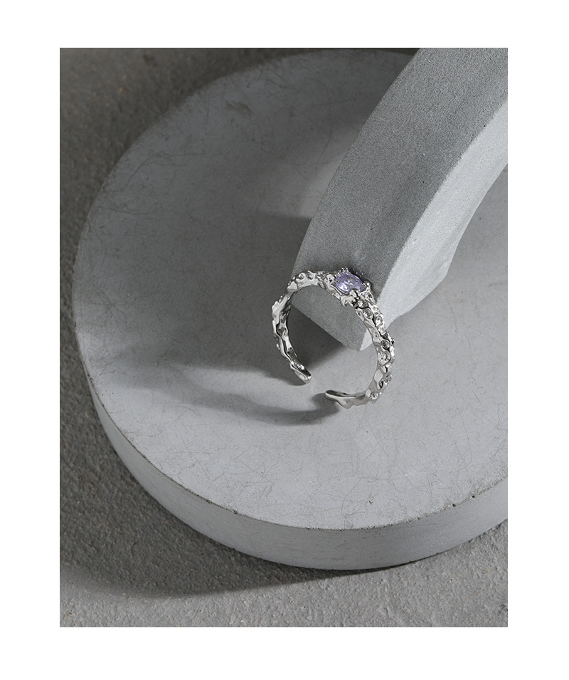 106 Korean Style Ins Special-Interest Design Minimalist All-Match Micro Inlaid Zircon Texture S925 O