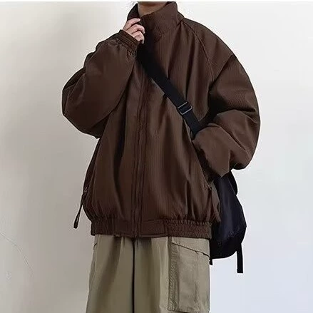 Japanese autumn retro men's jacket, oversize