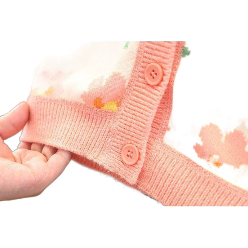 Кардиган, осенний свитер, детская куртка для отдыха, в цветочек, в западном стиле, в корейском стиле.