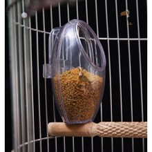 食具防撒鸟食盒下料器塑料鸟食罐八哥画眉防撒食杯鸟用饮水器跨境