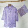 Brand cartoon purple raincoat, small princess costume, school bag, internet celebrity