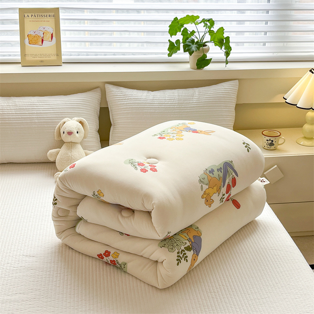 Edredón infantil de invierno, algodón de tejido de leche suave, 80% fibra antibacteriana, lavable y amigable con la piel