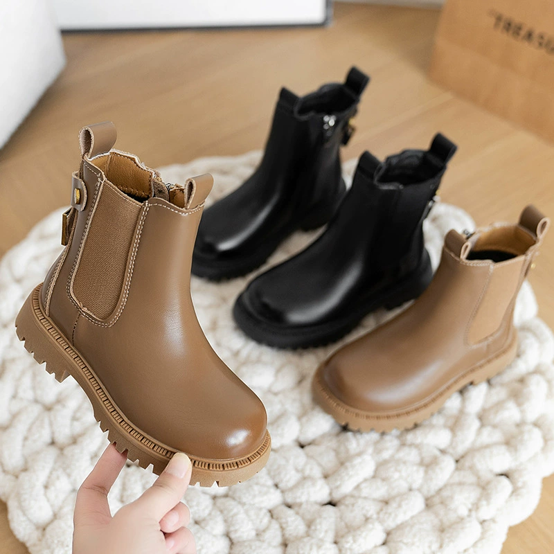 Детские Ботинки Martin осень-зима 2023 новые ботинки для девочек осенние детские ботинки для девочек зимние кожаные ботинки для мальчиков на флисовой подкладке