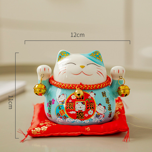 Lucky Cat Creative Ceramic Home Ornaments Small Lucky Cat Piggy Bank Piggy Bank Car Ornaments Desk Decorations
