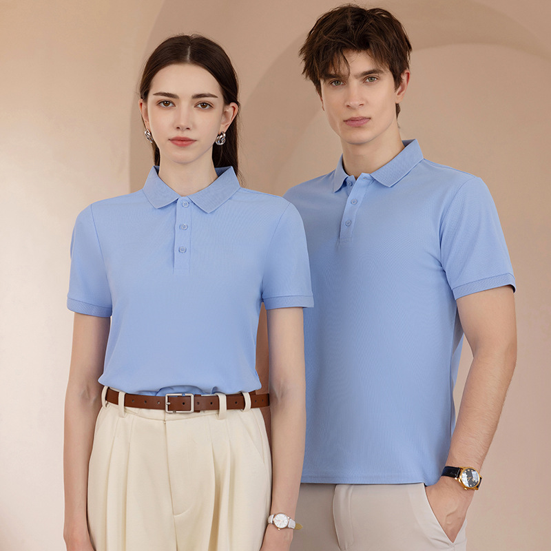 Nuevo producto de verano 2026: Camiseta POLO de manga corta con cuello doble piqué y cuello vuelto de color liso, estilo forestal con jacquard de piña, presentada en transmisión en vivo.