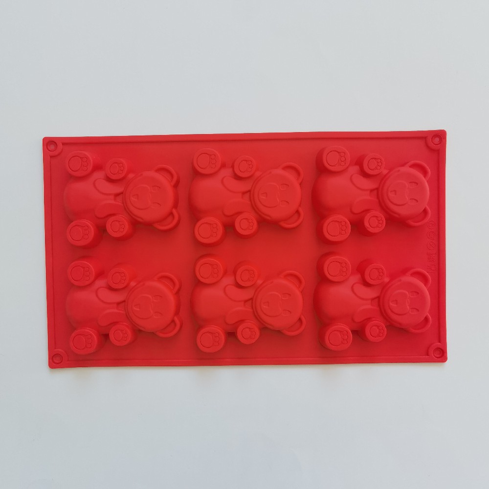 6 Big Bear 141 molde de silicona pastel helado pudín molde de postre jabón utensilios