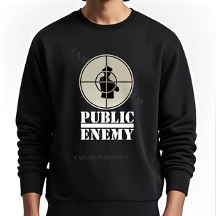Autumn top Streetwear Unisex pullover Public Enemy Logo On S