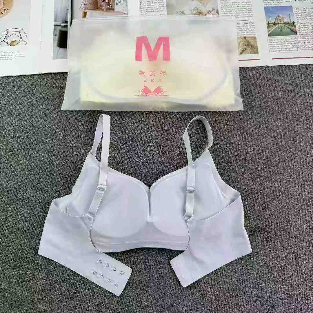 029# inventario bajo chaleco antichoque transpirable brillante dormir cómodo sin marcas sin anillo de acero sujetador de mujer en la parte posterior