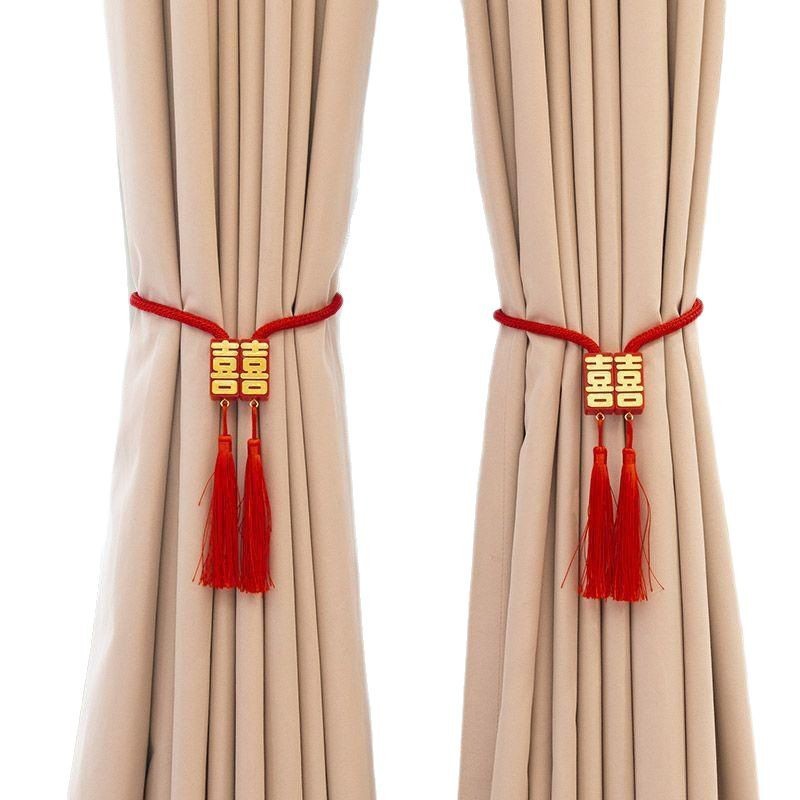 Cortina de boda correa de adsorción decoración cortina de flores decoración cortina de dormitorio de mujer decoración colgante