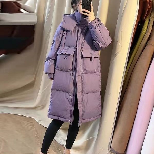 中长款过膝羽绒服女2025年冬季新款韩版宽松连帽休闲加厚抗冻保暖|undefined