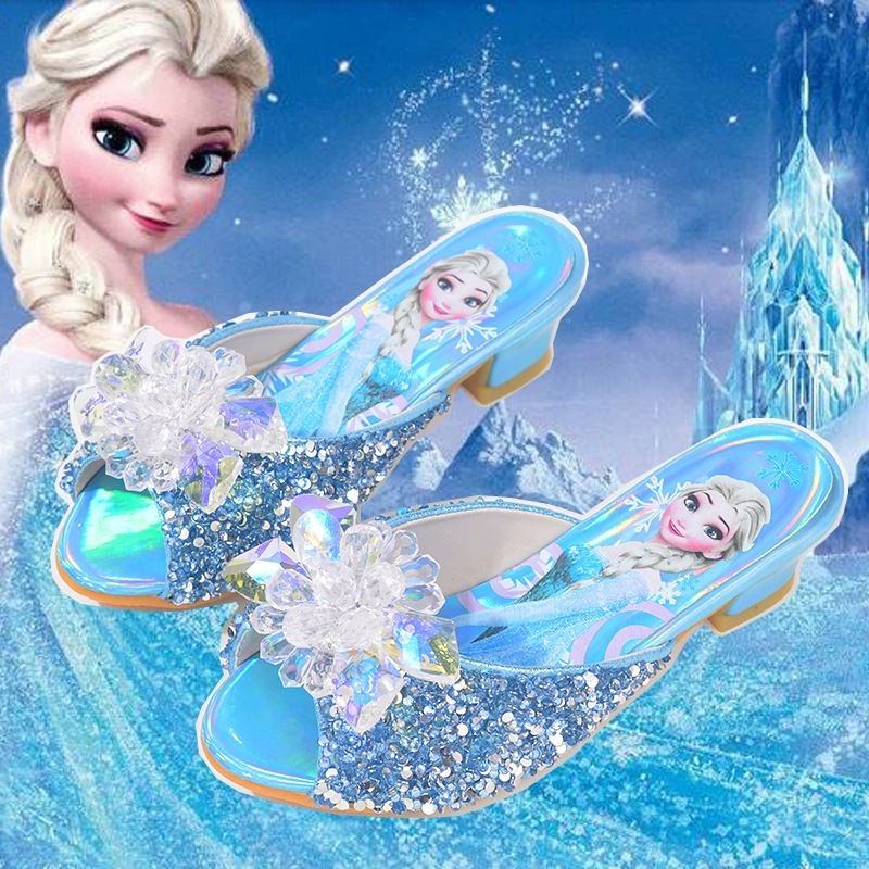Обувь Aisha Princess домашние детские тапочки на высоком каблуке туфли Frozen для девочек туфли из кристаллов Aisha для девочек