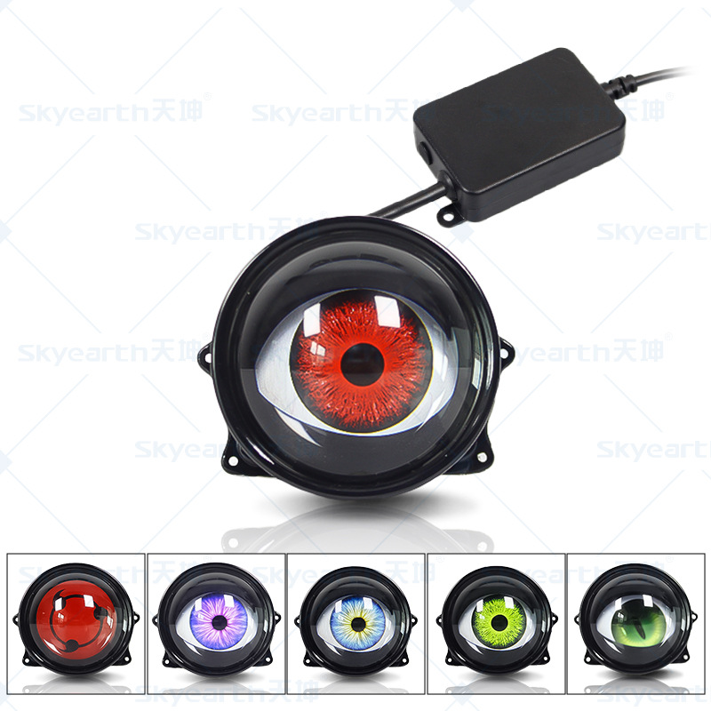 Transfronterizo nuevo dinámico LED automóvil faro 3 pulgadas diabólico ojo LED lámpara de ojo de halcón transformación lámpara parpadeo