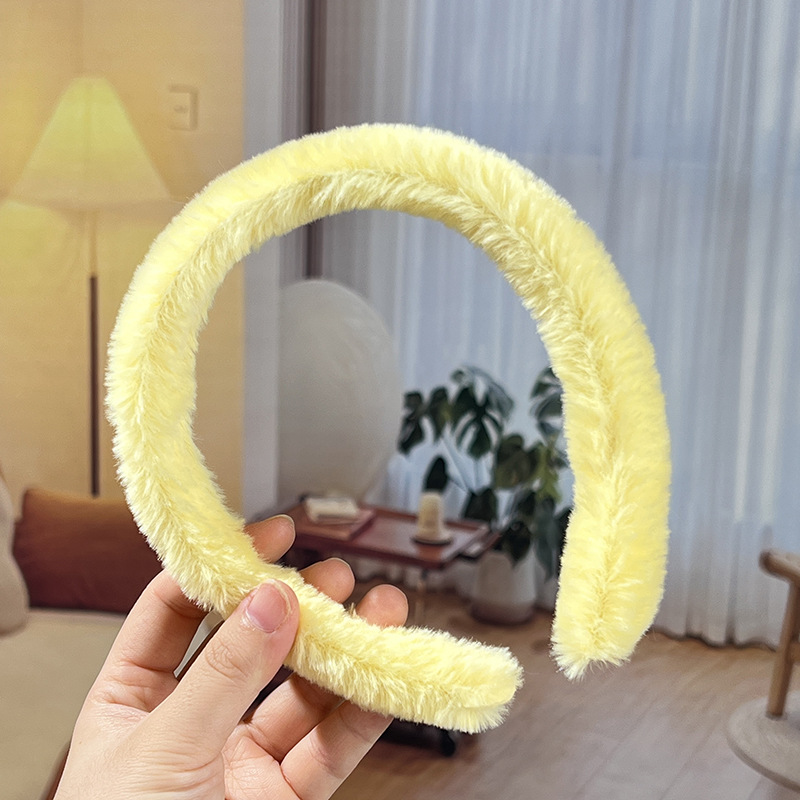 Bandera de cabello diy semiacabado de cabello mujer otoño invierno color caramelo tocado de peluche botón de mano peluche tocado de peluche