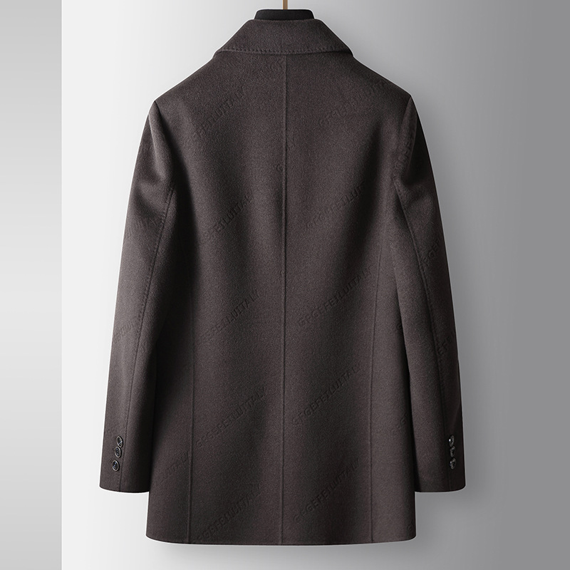 Men's Clothing autumn and winter scarf collar detachable Silk cotton lining youth business double sided woolen casual jacket_voghion.com