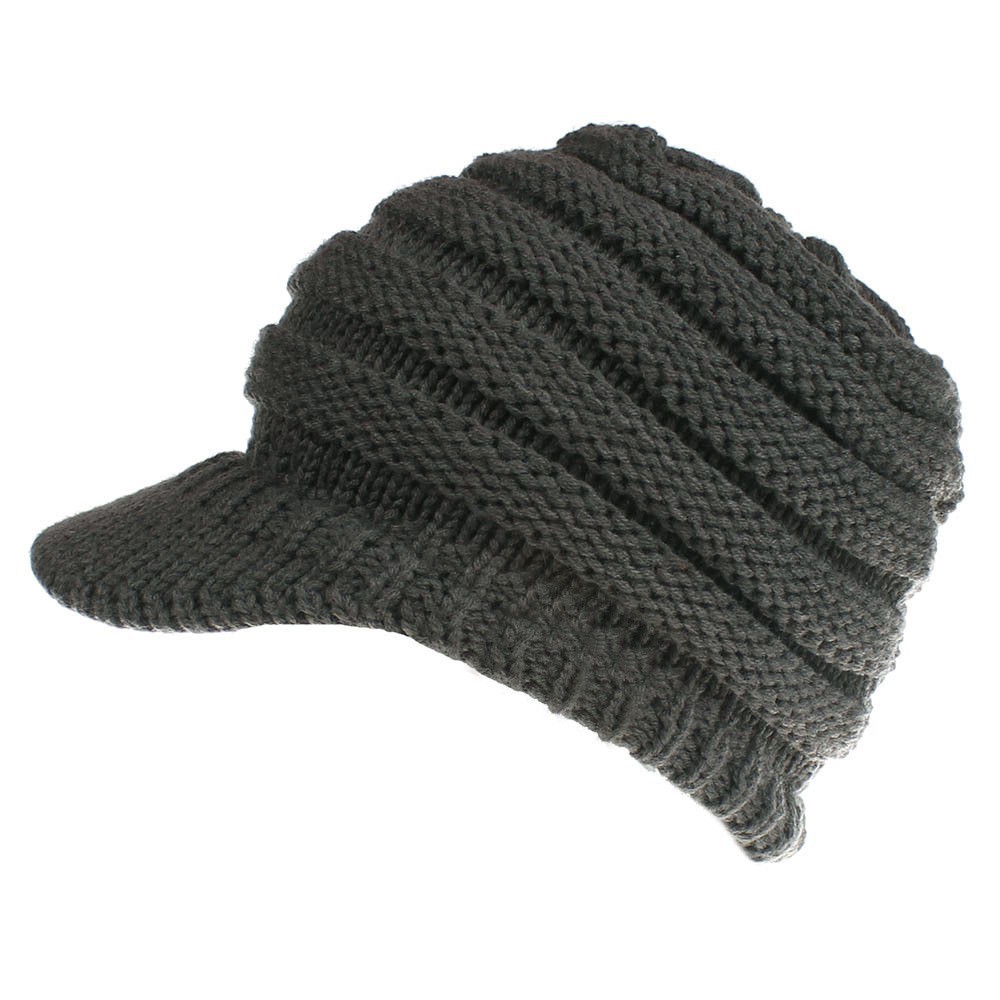 Klassische europäische und amerikanische Strickmütze, warme Strickmütze, Damen-Strickmütze mit offenem Himmel, Pferdeschwanz-Strickmütze, Entenschnabel-Wintermütze für Wärme – Detail 4