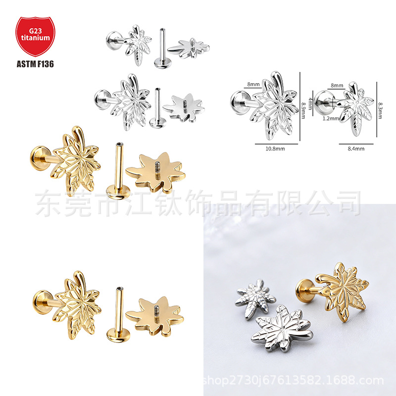 Pointed titanium steel lip stud product view