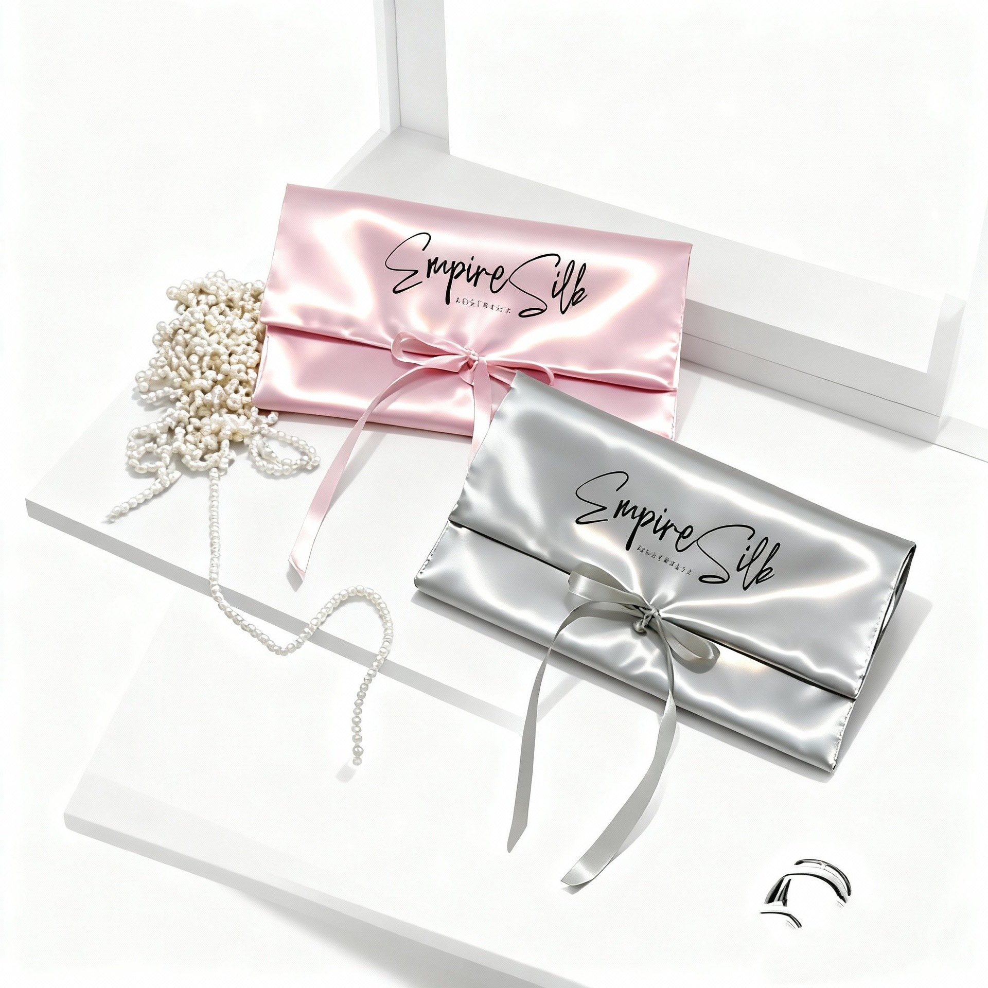 Premium Silk Jewelry Storage Bag Travel Portable Accessory Organizer Pouch Multi-Color Butterfly Bow Drawstring Jewelry Storage Bag