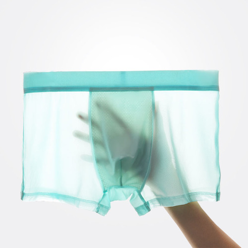 Pants Men's Ice Silk Thin Seamless Boxer Briefs Business Breathable Men's Underwear Summer Comfortable Boxer Briefs Pant Tops