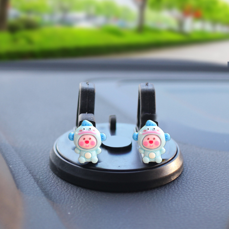 Nuevo adorno de coche de resina linda adorno de pantalla de navegación de consola central de coche de dibujos animados creativo adorno de cabeza