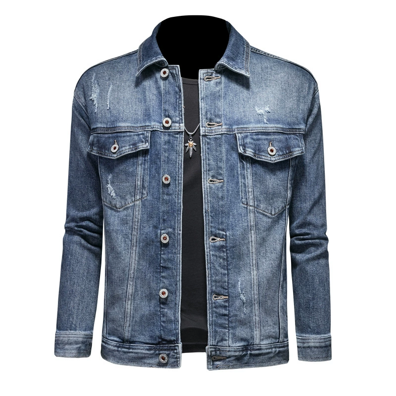 Мужской джинсовый жакет, худи, Slim Fit, 2023