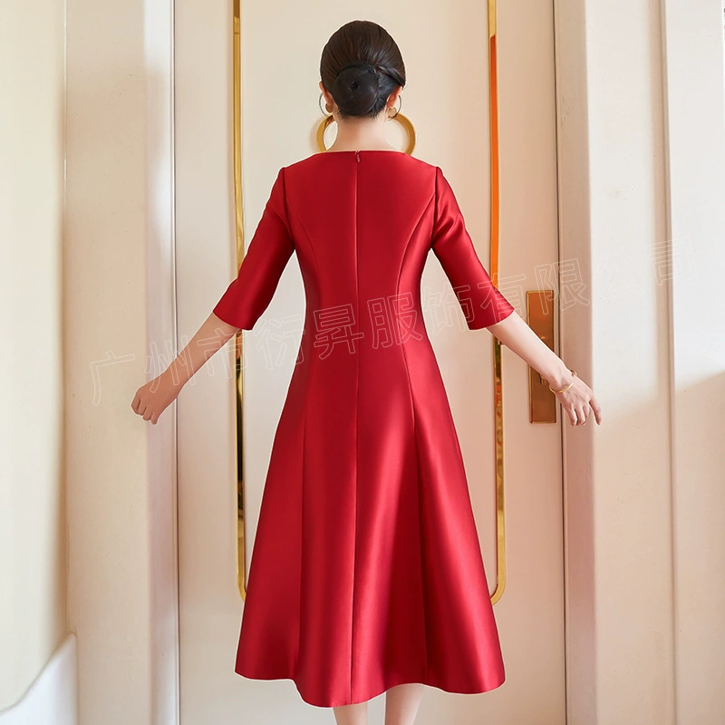 Autumn evening dress for mother, skirt, red wedding dress