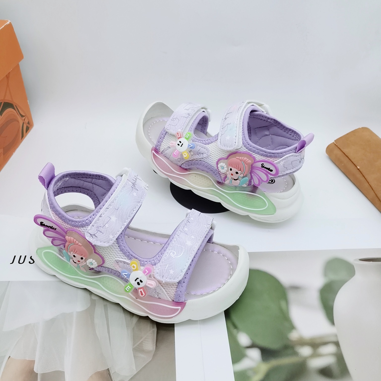 27-31 Tamaño de sandalias para niñas, zapatos de playa para niños, zapatos de verano nuevos zapatos para niñas, zapatos de princesa