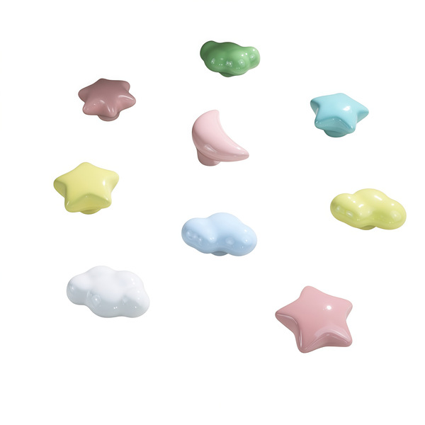 Cute ceramic handle children's room handle cartoon cabinet cloud…