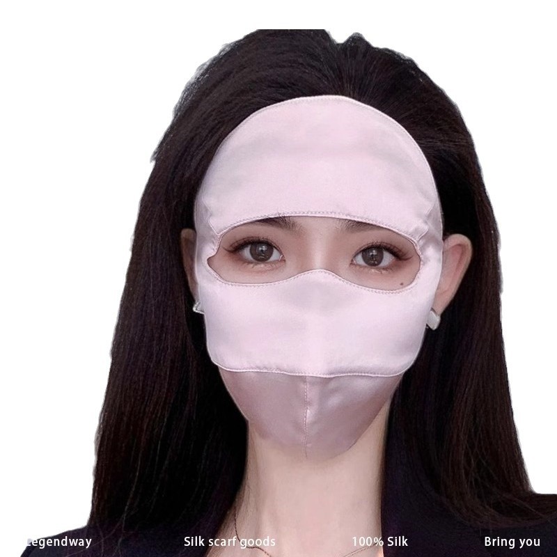 하이버전 여름실크 마스크 100% 뽕실크 풀페이스 선크림 마스크 풀페이스 안티페이스 키니 자외선 차단