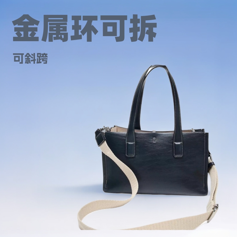 New Pleated Buckle Metal Ring Detachable Fabric Handbag Single Shoulder Crossbody Shopping Tote Bag with Detachable Shoulder Strap