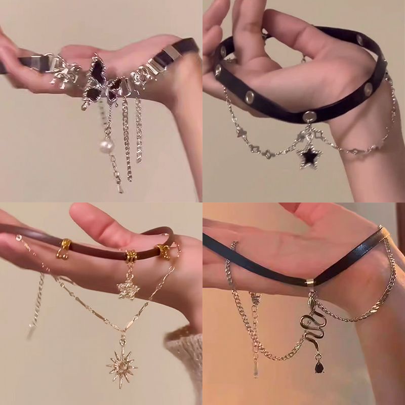 2025 New Style Multi-Layer Tassel Zircon Necklace Ins Trendy Design Double Layer Stacked Clavicle Chain Elegant Light Luxury Necklace Chain