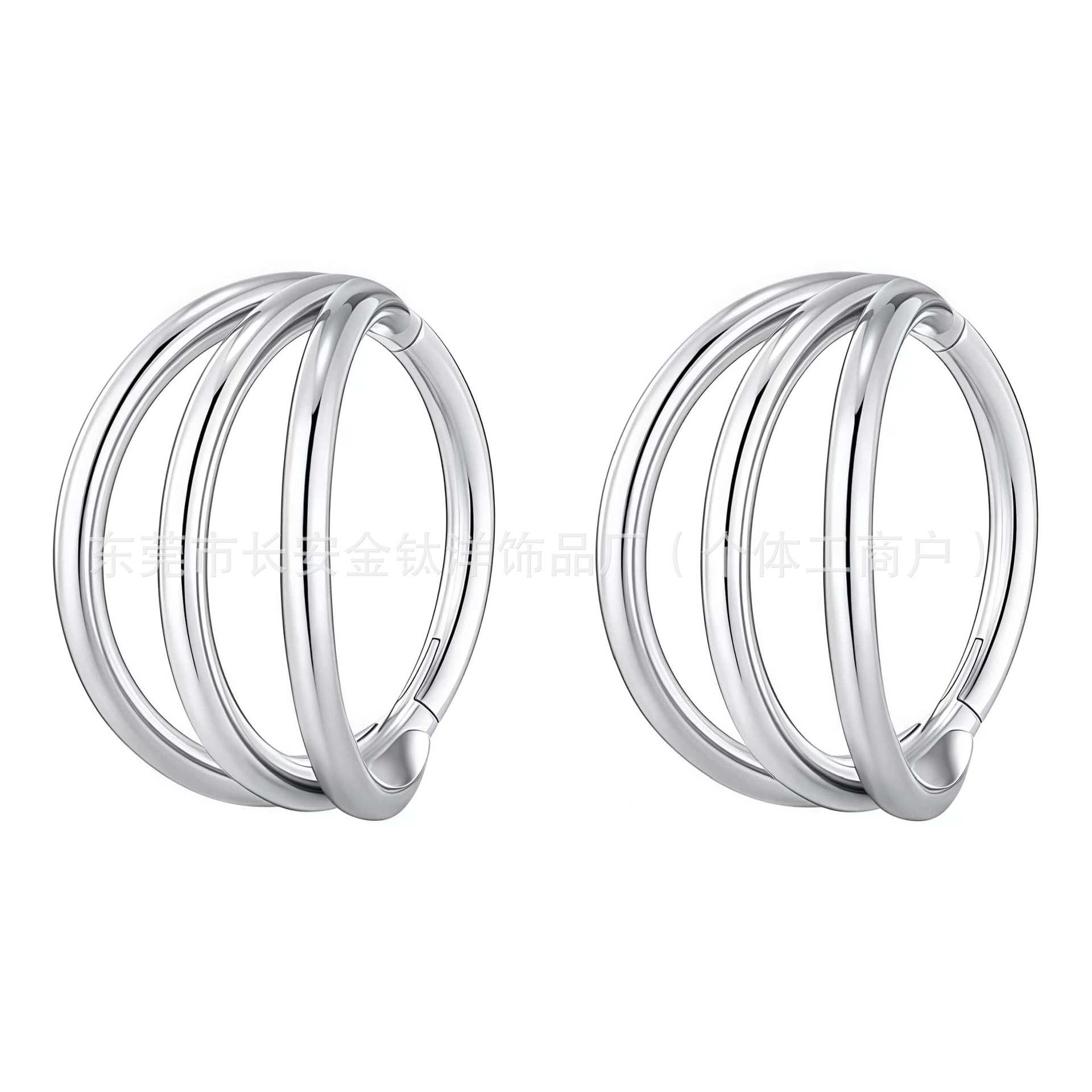 F136 Titanium Three-Ring Seamless Open Nose Ring Lip Ring Earrings Ear Bone Ring G23 Titanium Alloy Body Piercing Jewelry detail image 8