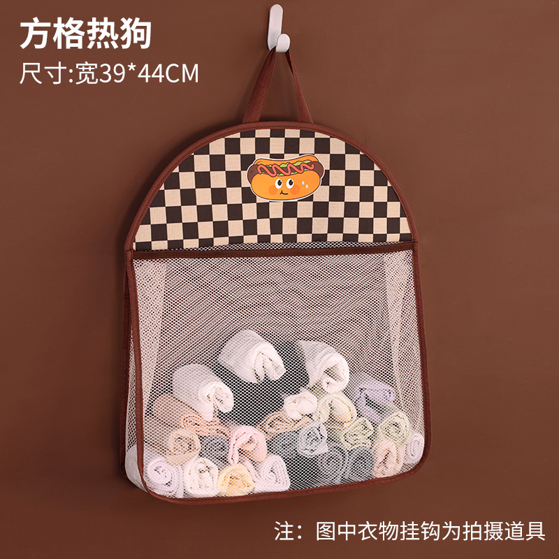 Nueva ropa interior de tela ropa interior bolsas colgantes de dibujos animados dormitorio colgantes de pared tipo bolsa de almacenamiento puerta trasera del gabinete colgante tipo bolsa de pared colgante