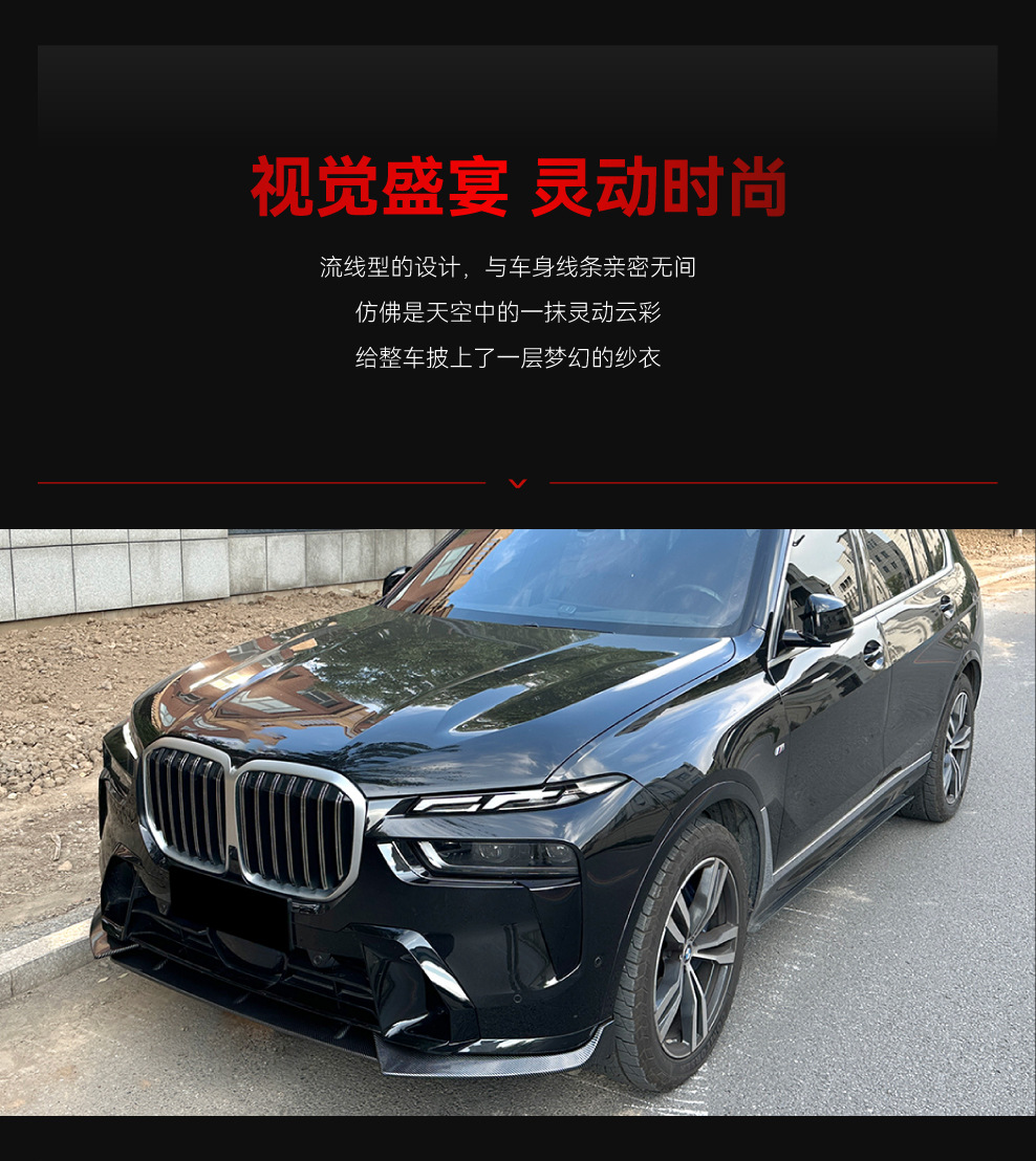 Suitable for 2023+ Bmw X7 G07 Lci m Sport Front Lip Front Shovel Spoiler Cross-Border Modification Parts