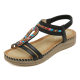 5012-8 New 2025 Bohemian Rhinestone Sandals Casual Comfortable Latex Massage Thick plus size Flat Shoes
