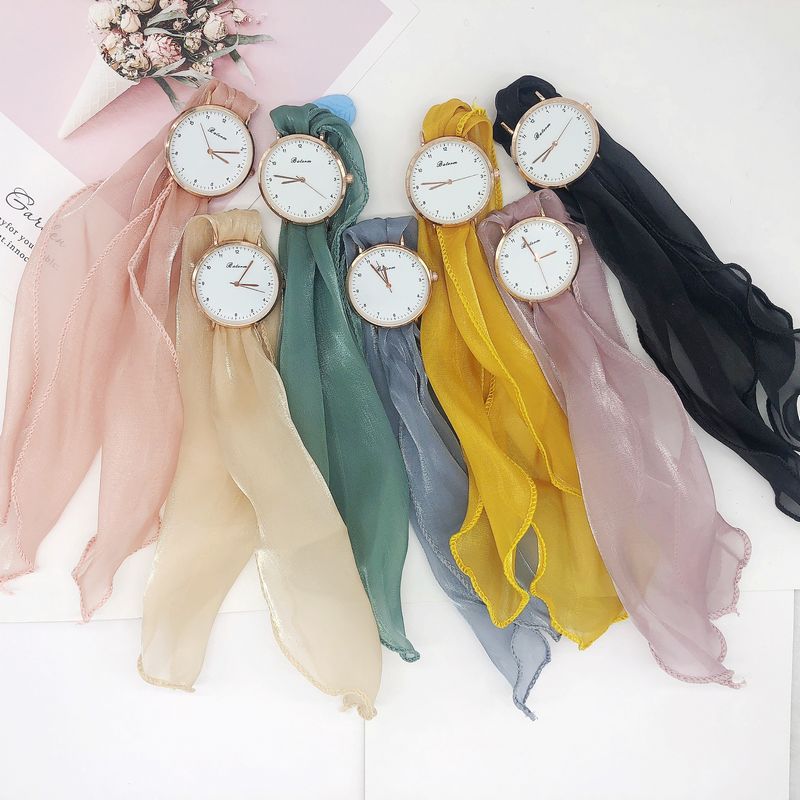 New Fashion Solid Color Ribbon Watch Female Mori Girl Wrapping Strap Student Watch DIY Hand-made Fairy Watch