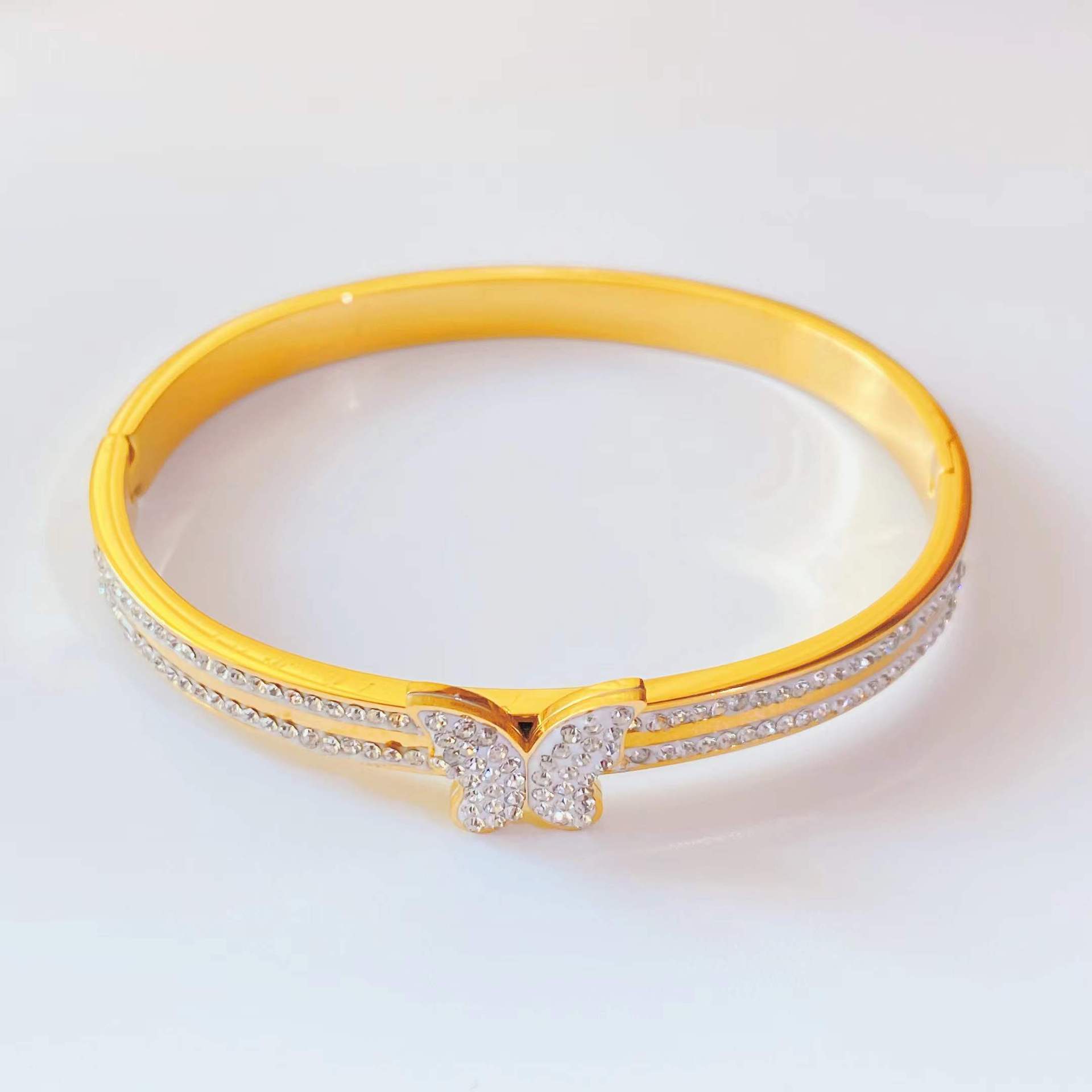 Simple Papillon Micro-zircon Titane Acier Tendance Nouveau Bracelet En Gros display picture 6