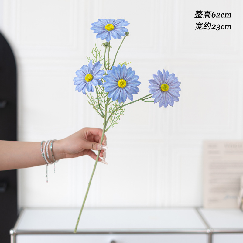 하늘색 느낌의 여름 국화 한 가지