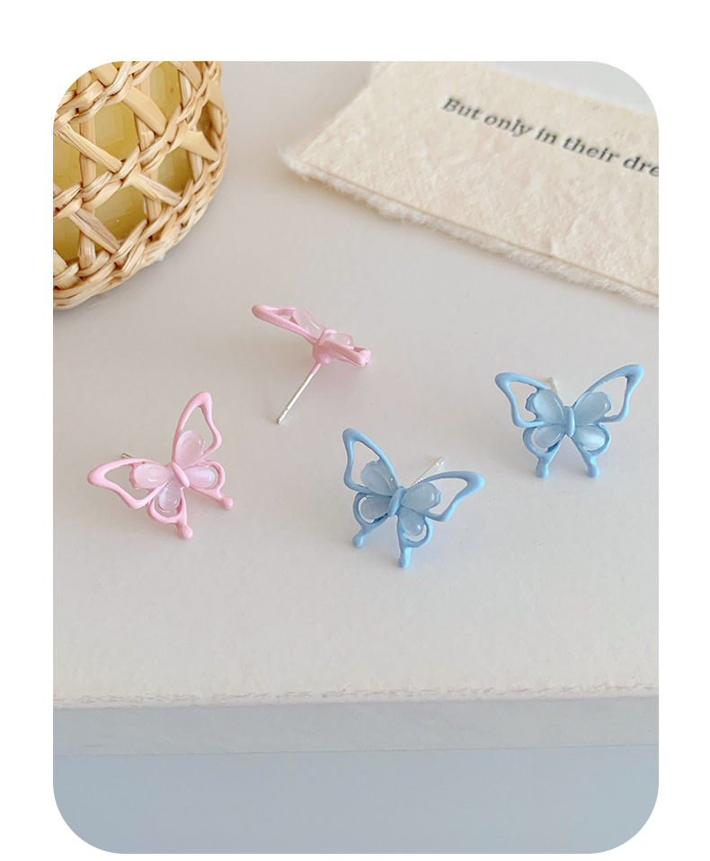 Ear Studs Classification 1 Pair Quantity 1 Pair Sweet Butterfly Alloy Ear Studs