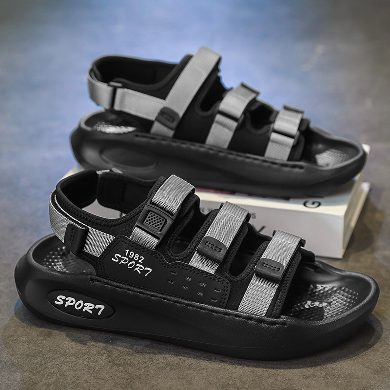 Sandalias transfronterizas para hombre 2025 verano al aire libre antideslizante casual suela suave resistente al desgaste para conducir zapatillas de playa de doble uso al por mayor