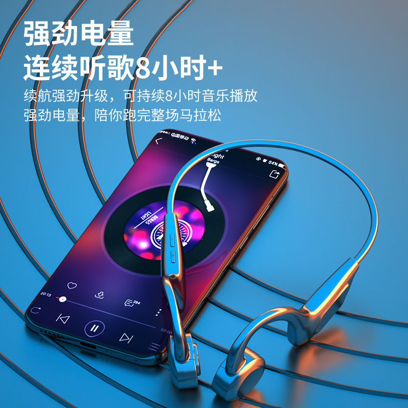 Transfronterizo nuevo VG06 auricular Bluetooth inalámbrico LED pantalla digital de potencia montado en el oído Deportes Concepto de conducción ósea