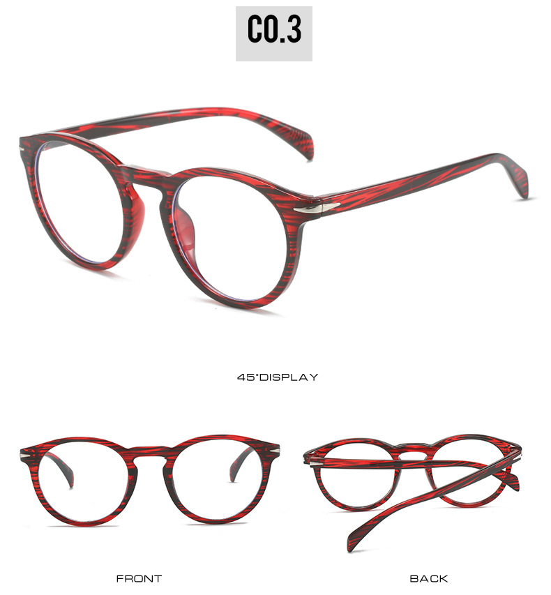 Basic Simple Style Color Block Pc Round Frame Full Frame Optical Glasses display picture 9