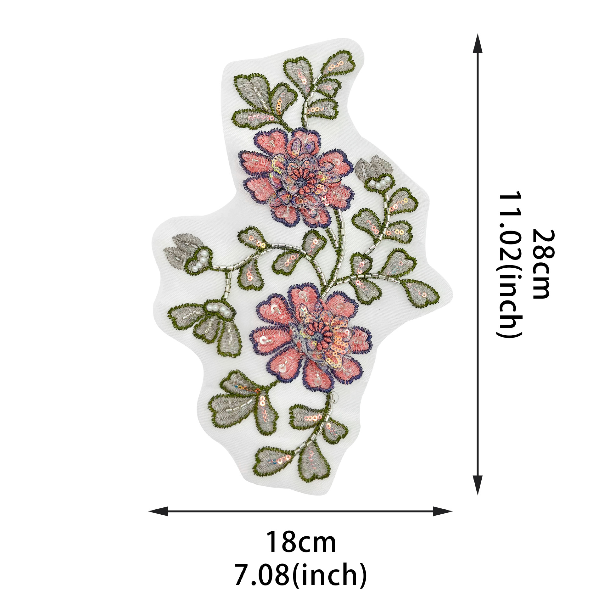 Tricolor hilo de malla floral bordado decal ropa zapatos sombreros bolsas colcha ropa línea de costura accesorios fábrica directa image 6