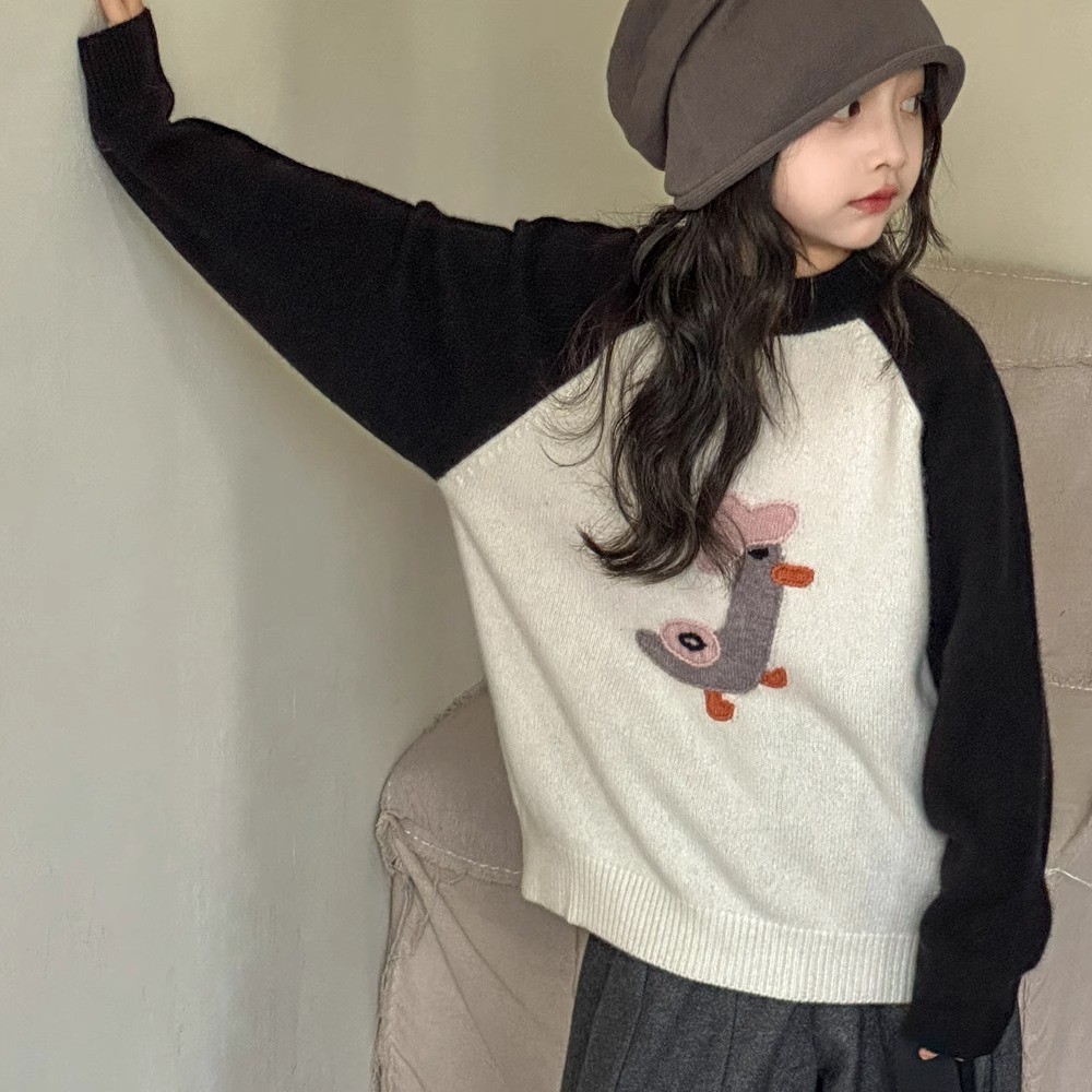 女童毛衣2025秋冬新款中大童韩版洋气女孩可爱休闲羊毛混纺针织衫